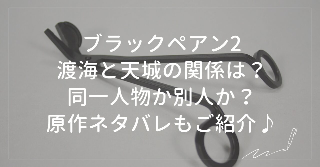 ブラックペアン2渡海天城の関係